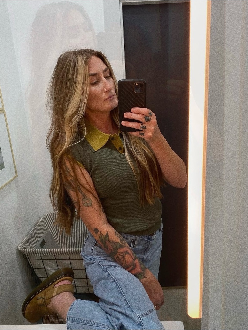 Böhme Olive Sleeveless Polo Tank